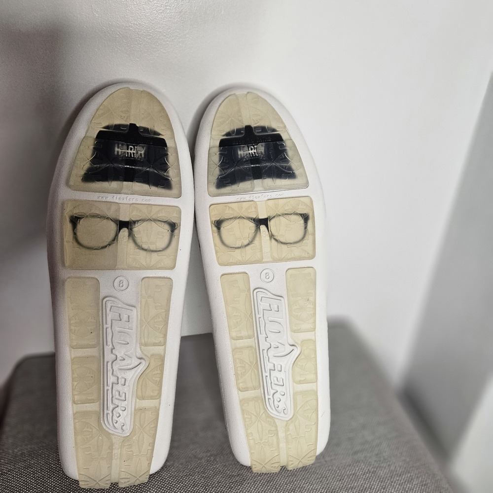 Floafers Hardy M+c Driving Loafers Womens 8 White Slip-On Rubber Country Club - Picture 9 of 11
